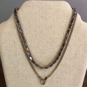 Stella and Dot Iridescent Purple Layered Necklace